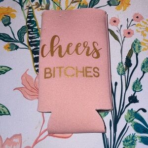 🍸Brand New Cheers B****** Coozie Light Pink and Gold
